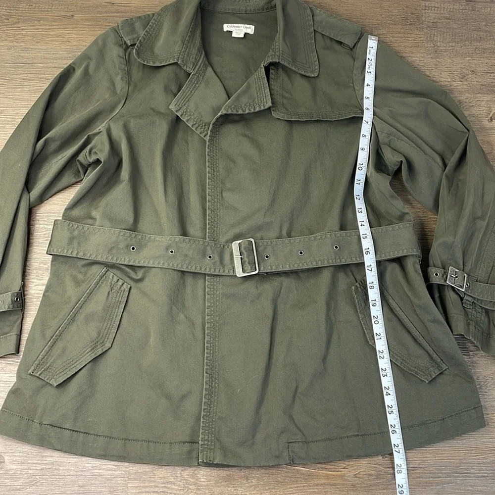 Coldwater Creek Women’s  Army Green Belted Utility Jacket, Size 18 - Picture 8 of 14